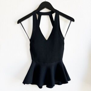 RONNY KOBO Strappy Peplum Top
